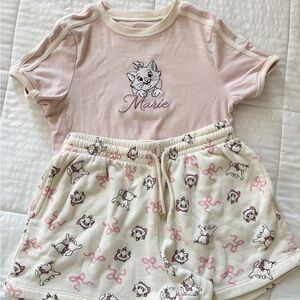Disney Marie Cat Pajama Set - Pink and Cream